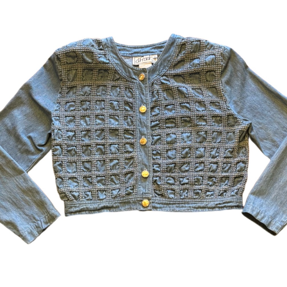 Vintage d.Frank Cropped Denim Jacket size 8 - Picture 6 of 13